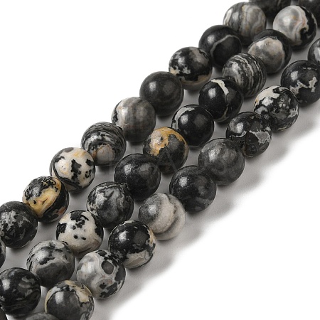 Natural Black Agate Beads Strands G-M402-D01-1