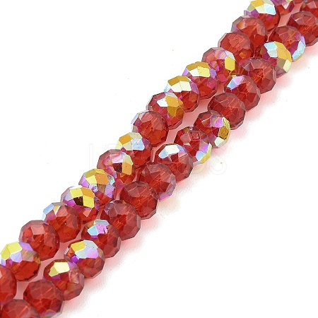 Baking Painted Transparent Glass Beads Strands DGLA-A034-J8mm-B08-1