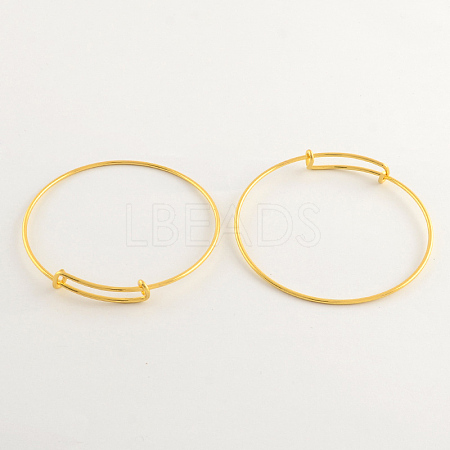 Adjustable Brass Expandable Bangle Making BJEW-R032-G-1