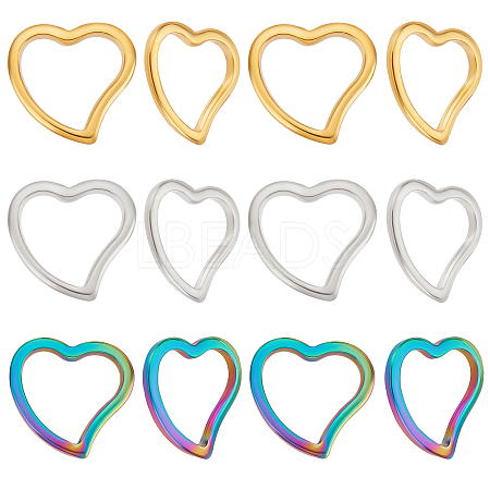 36Pcs 3 Colors 304 Stainless Steel Linking Rings STAS-BBC0001-93-1