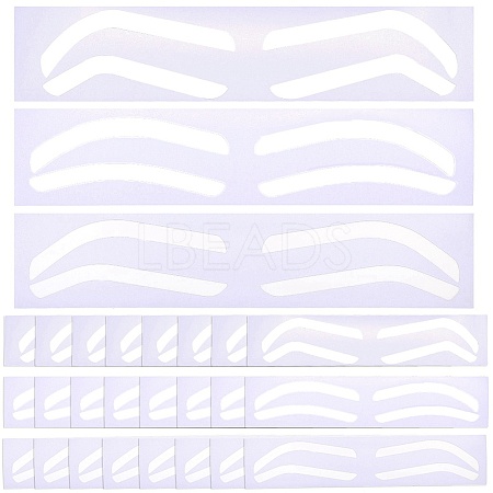 24Pcs 3 Styles Plastic Eyebrow Tattoo Practice Skin AJEW-CP0009-58A-1