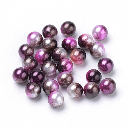 Rainbow Acrylic Imitation Pearl Beads OACR-R065-4mm-A12-1