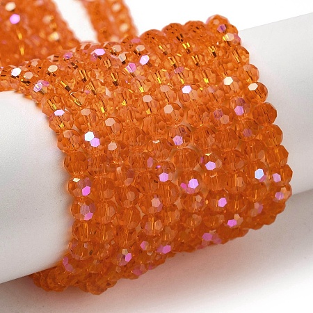 Electroplate Transparent Glass Beads Strands EGLA-A035-T4mm-L05-1