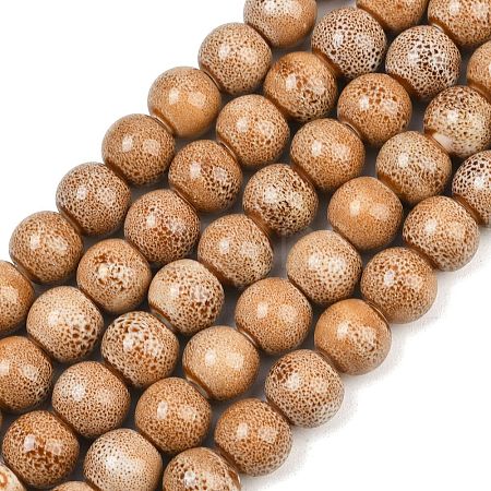 Handmade Fancy Antique Glazed Porcelain Ceramic Round Beads Strands PORC-L019-13mm-06-1