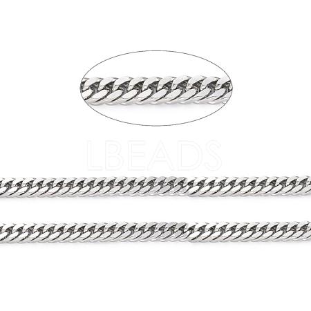 304 Stainless Steel Cuban Link Chains CHS-E018-13P-B-1