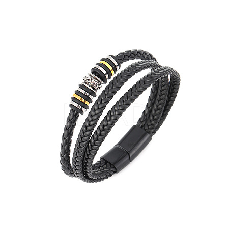 Imitation Leather Cord Multi-strand Bracelets for Men PW-WGD2A27-05-1