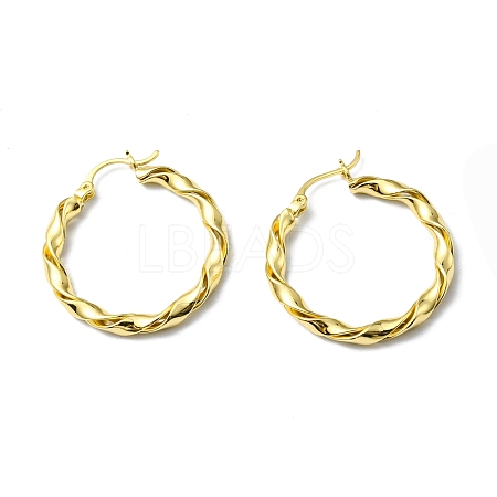 Rack Plating Brass Twist Wrap Hoop Earrings EJEW-D055-19G-1