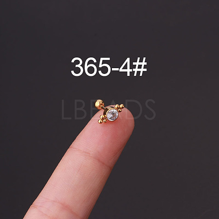 316L Surgical Stainless Steel Micro Pave Clear Cubic Zirconia Cartilage Earrings WG35966-04-1