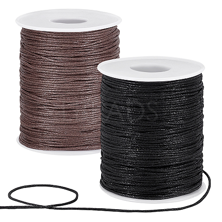 2 Rolls 2 Colors Waxed Cotton Cords YC-PH0001-52D-1