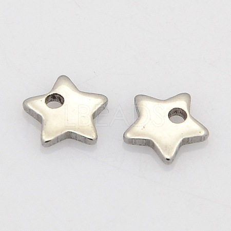 Tarnish Resistant Star 304 Stainless Steel Charms STAS-N025-14-1