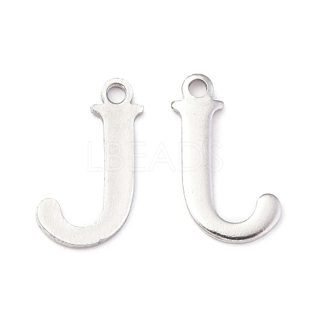 Tarnish Resistant 304 Stainless Steel Alphabet Charms STAS-H122-J-P-1
