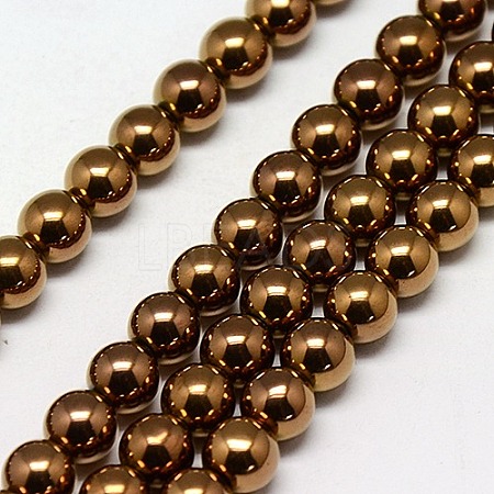 Electroplate Non-magnetic Synthetic Hematite Beads Strands G-J169A-3mm-01-1