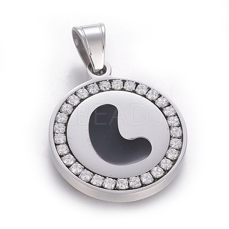 304 Stainless Steel Enamel Pendants STAS-E439-90L-P-1