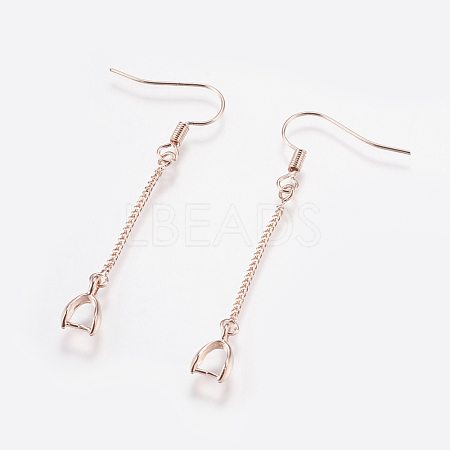 Brass Earring Hooks KK-I618-26RG-RS-1