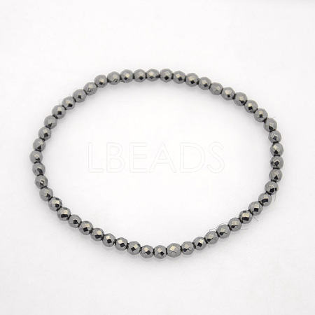 Non-Magnetic Hematite Stretch Bracelets BJEW-J101A-01-1