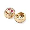 Brass Micro Pave Cubic Zirconia Beads KK-M241-01O-3