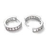 Brass Micro Pave Clear Cubic Zirconia Hoop Earrings EJEW-C121-07P-2