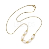Natural Cultured Freshwater Pearl Rice Beaded Necklaces with Brass Round Snake Chains NJEW-JN06399-2