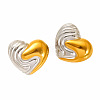 Two Tone 304 Stainless Steel Stud Earrings for Women WGF242D-01-5
