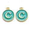 Golden Plated Alloy Enamel Charms X-ENAM-Q437-15C-1