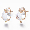 Transparent Brass Stud Earring Findings KK-S365-005-A01-1