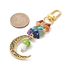 Alloy Hollow Moon & Lampwork Mushroom Pendant Decorations HJEW-JM01612-01-3