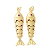 Rack Plating Brass Micro Pave Cubic Zirconia Pendants KK-M309-38D-G-1