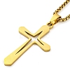 304 Stainless Steel Cross Pendant Necklaces NJEW-S007-01G-2