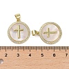 Brass Micro Pave Clear Cubic Zirconia Pendants X-KK-H466-07G-3