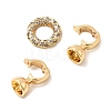 Brass Micro Pave Clear Cubic Zirconia Fold Over Clasps KK-U059-55G-2