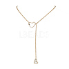 Brass Heart Pendant Necklaces NJEW-JN04838-1