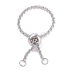304 Stainless Steel Rolo Chains Slider Ring Findings RJEW-JR00443-3