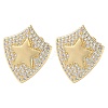 Rack Plating Brass Micro Pave Cubic Zirconia Stud Earrings EJEW-M230-15G-1