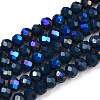 Electroplate Opaque Solid Color Glass Beads Strands EGLA-A034-P4mm-L22-1