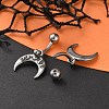 Crescent Moon 316 Surgical Stainless Steel Belly Button Rings/Earrings EJEW-G416-17AS-2