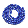 Electroplate Opaque Solid Color Glass Beads Strands EGLA-A044-P4mm-L32-2