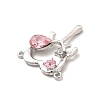 Alloy Cubic Zirconia 2-Loop Pendants ALRI-K050-01P-3
