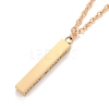 Rectangle with Word I Love You 304 Stainless Steel Pendant Necklace with Alloy Cable Chain for Women NJEW-M192-01G-2