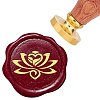 Brass Wax Seal Stamps with Wood Handle AJEW-WH0412-0072-1