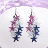 430 Stainless Steel Starfish Dangle Earrings EJEW-A137-11P-01-1