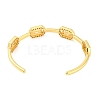 Rack Plating Brass Cubic Zirconia Rectangle Beaded Open Cuff Bangle EJEW-K245-53G-3