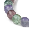Natural Fluorite Round Beaded Stretch Bracelet for Women BJEW-M297-A01-2