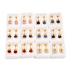 Flat Round Glass Ear Fake Plugs EJEW-H105-22G-C-1
