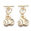 Brass Micro Pave Clear Cubic Zirconia Toggle Clasps KK-S356-309-NF-1