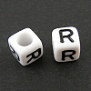 Letter Acrylic European Large Hole Beads OPDL-R050-10mm-R-1