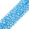 Electroplate Glass Beads Strands X-EGLA-A044-T6mm-B08-1