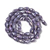 Opaque Solid Color Electroplate Glass Beads Strands LS-EGLA-N013-P4mm-B09-2