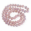 Electroplate Transparent Glass Beads Strands X-EGLA-N002-34B-C02-2