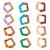 Transparent and Opaque Resin & Walnut Wood Pendants RESI-SZ0001-01-1