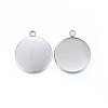 Tarnish Resistant 304 Stainless Steel Pendant Cabochon Settings STAS-P210-08P-1